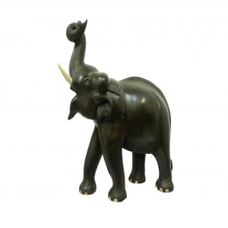Статуетка Слон палісандр, хобот вгору, без різьблення, 34см (ФА-сп-07