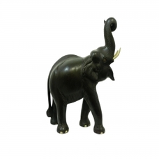 Статуетка Слон палісандр без різьблення, хобот вгору, 31см (ФА-сп-03