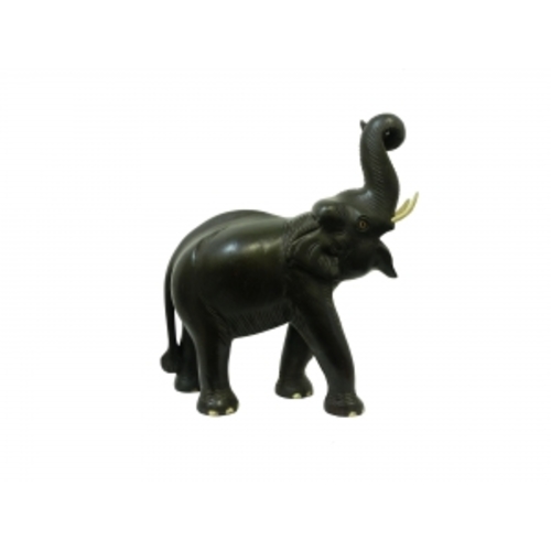 Статуетка Слон палісандр без різьблення, хобот вгору, 31см (ФА-сп-03