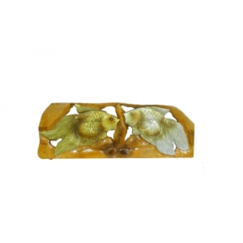 Панно тиковое: золотой и серебряный карась, 2 вида (фа-пт-124)