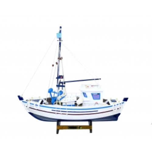 Морская тематика: парусник белый с синим Николай  (фа-мт-05)