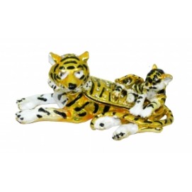Золотые фигурки: тигр с ребенком (фа-жз-37)