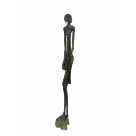 Статуетка ебенова Африканка з гарбузом в руці, 120см (ФА-фе-58