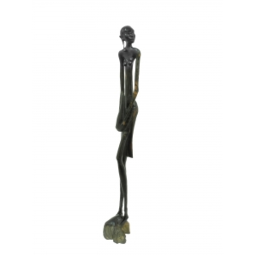 Статуетка ебенова Африканка з гарбузом в руці, 120см (ФА-фе-58